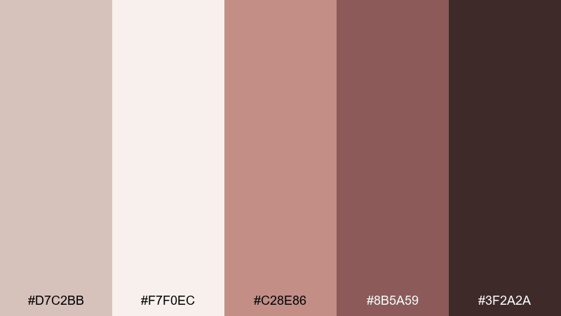 dusty rosewood color palette with hex codes