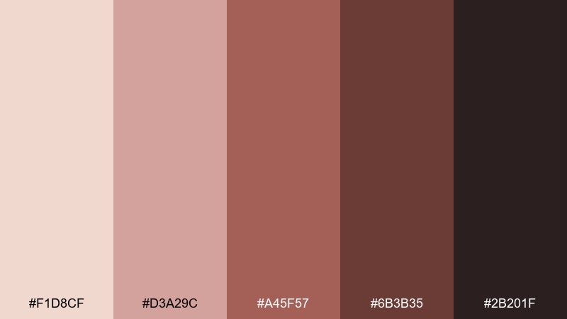 dusty rosewood savannah color palette with hex codes