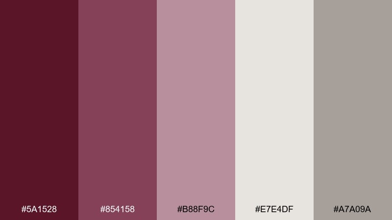 dusty wine minimal wine color palette with hex codes