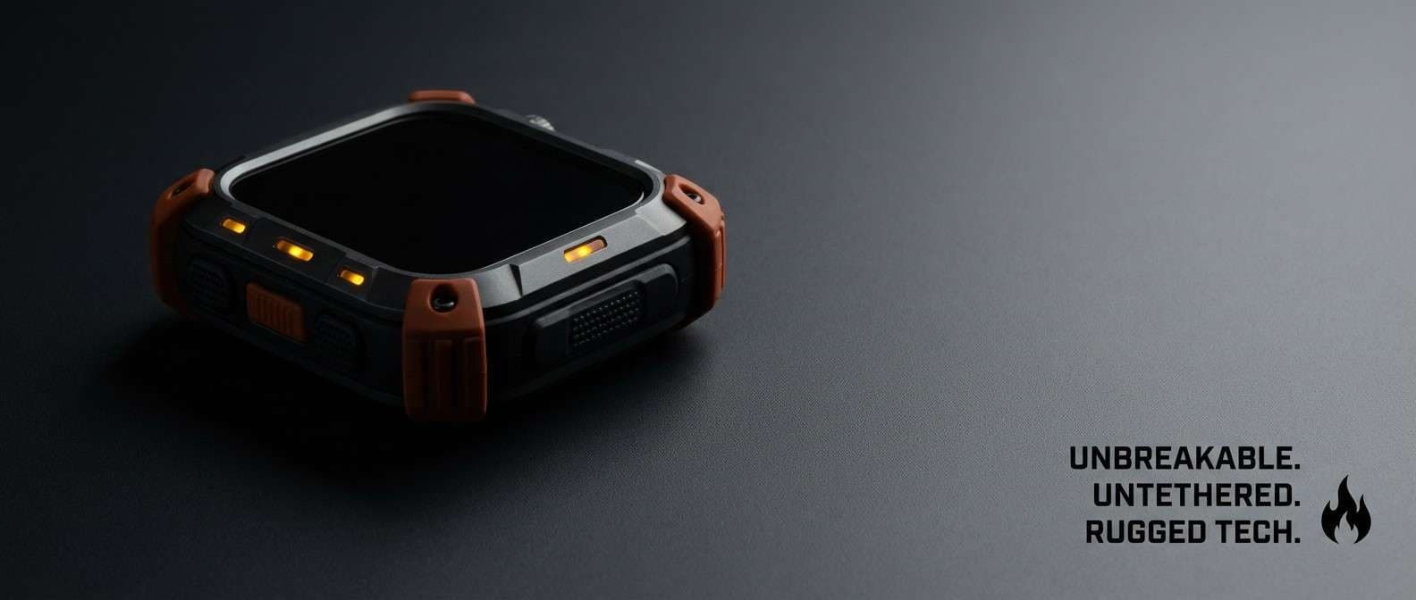 rugged tech product ad