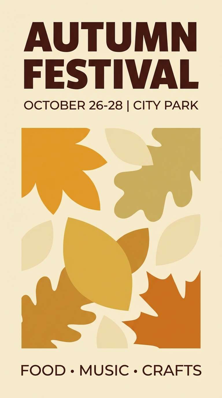 autumn poster in amber browns