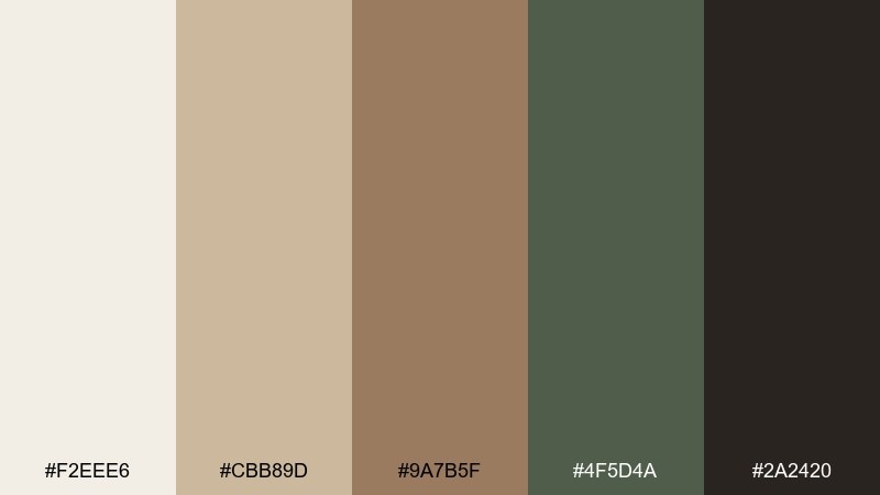 earthy atelier mix interior color scheme with hex codes