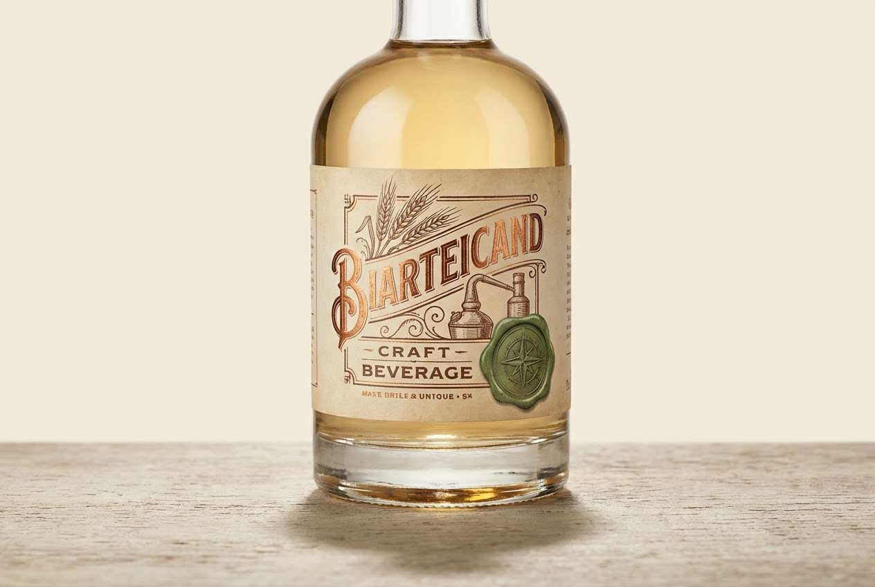 craft label in copper patina