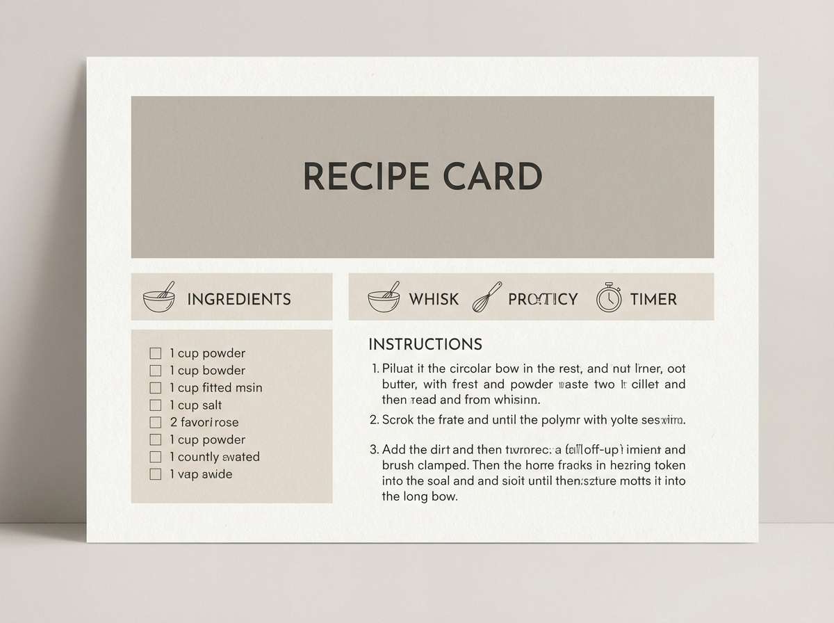 neutral recipe card template