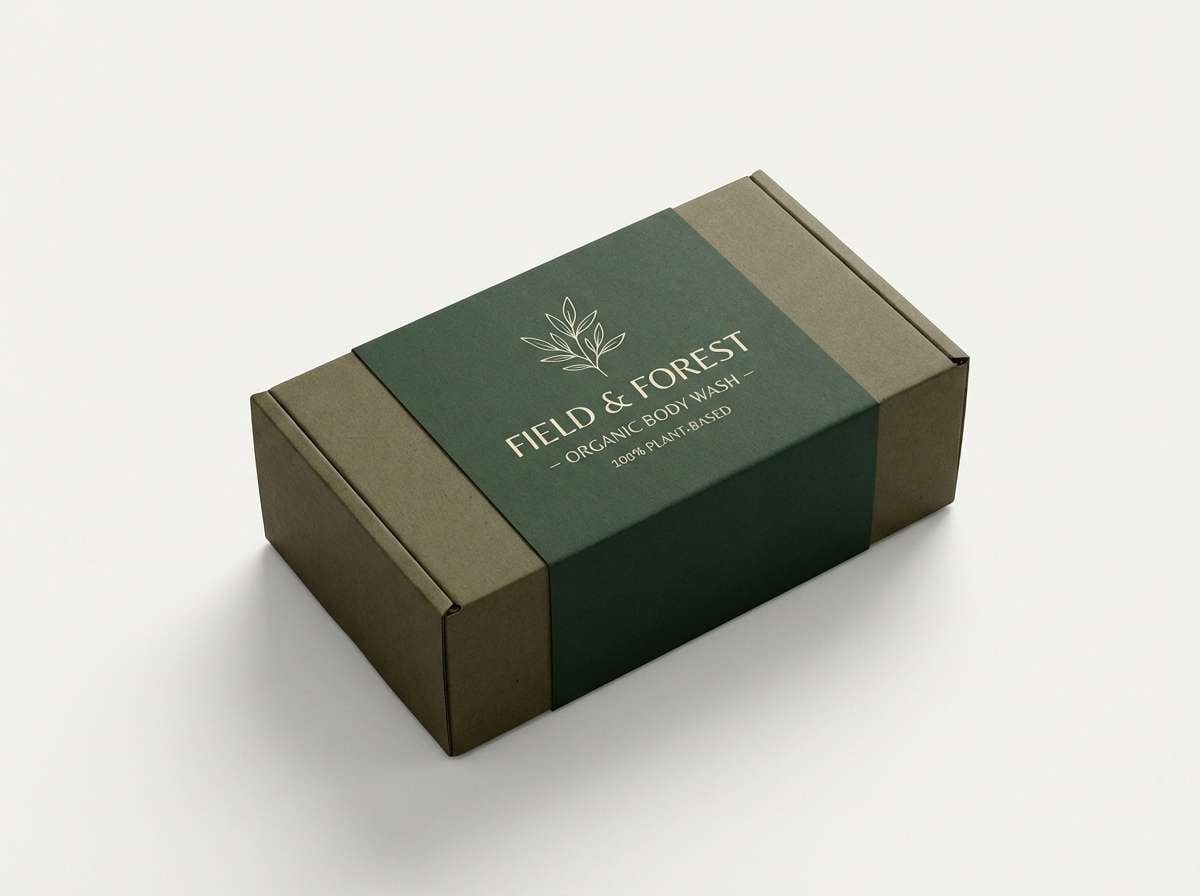 eco packaging in forest tones