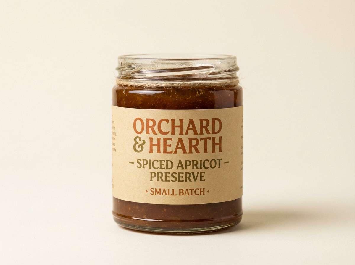 artisan jam label in sienna