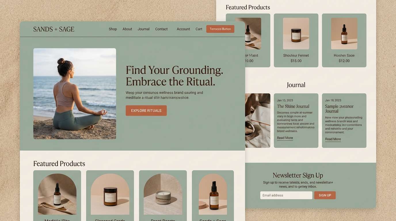 wellness ui in desert tones