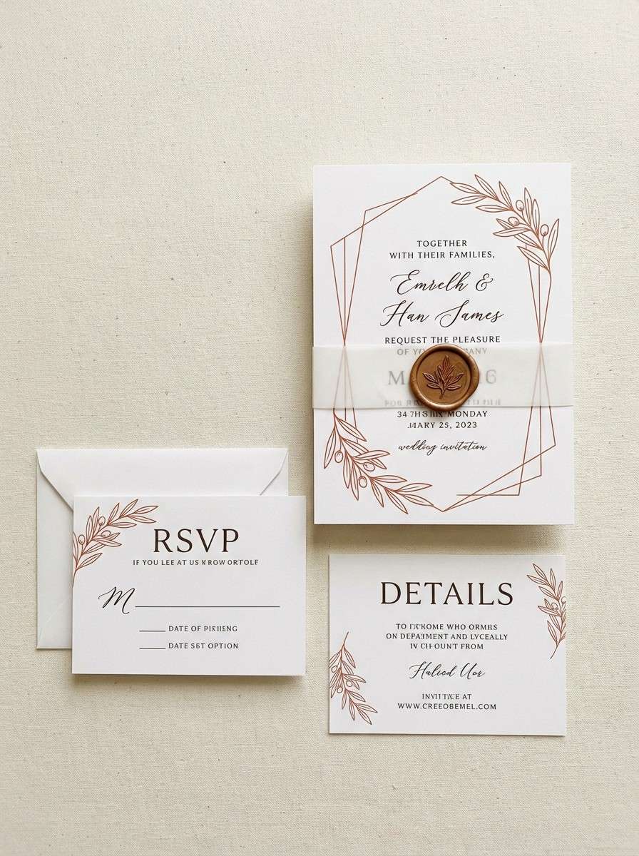 terracotta wedding invitation design
