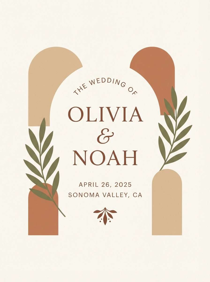 earthy wedding invite