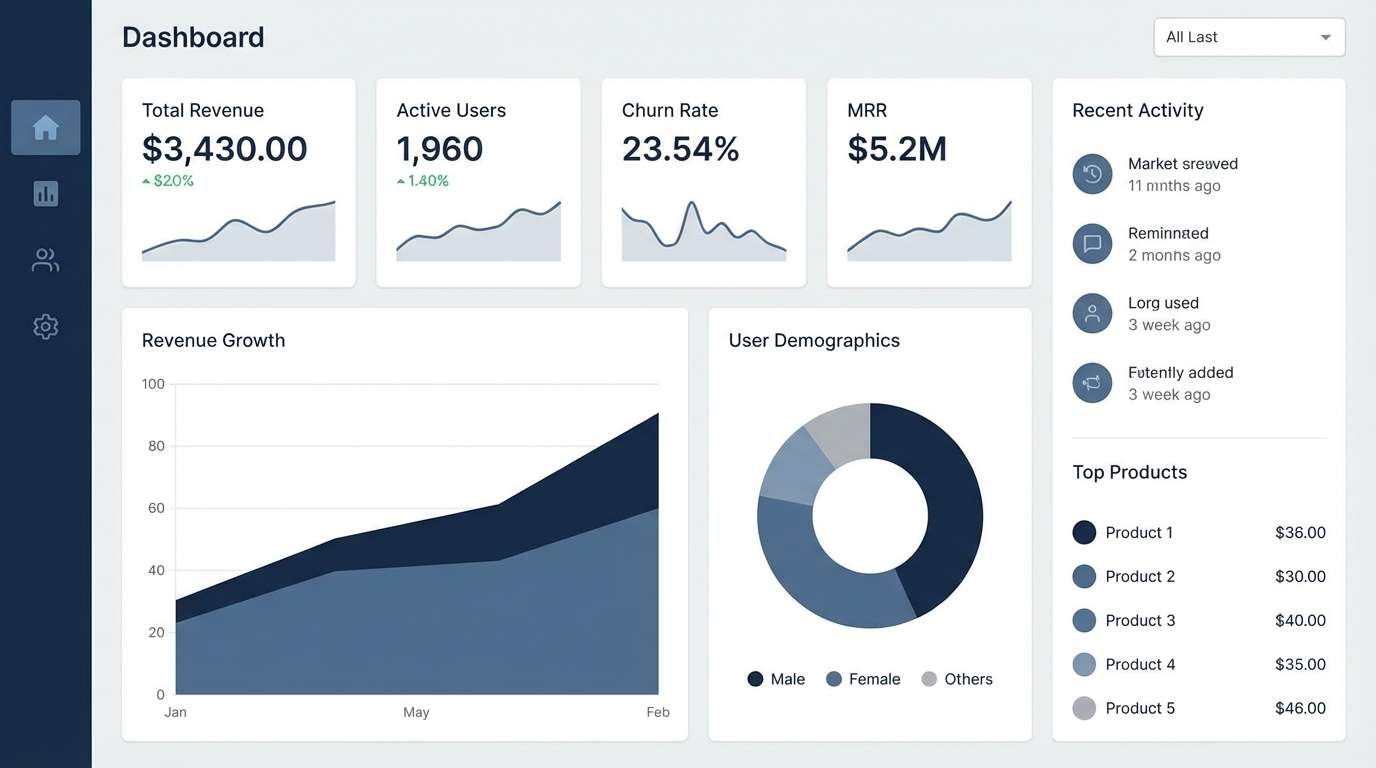 saas dashboard ui mockup