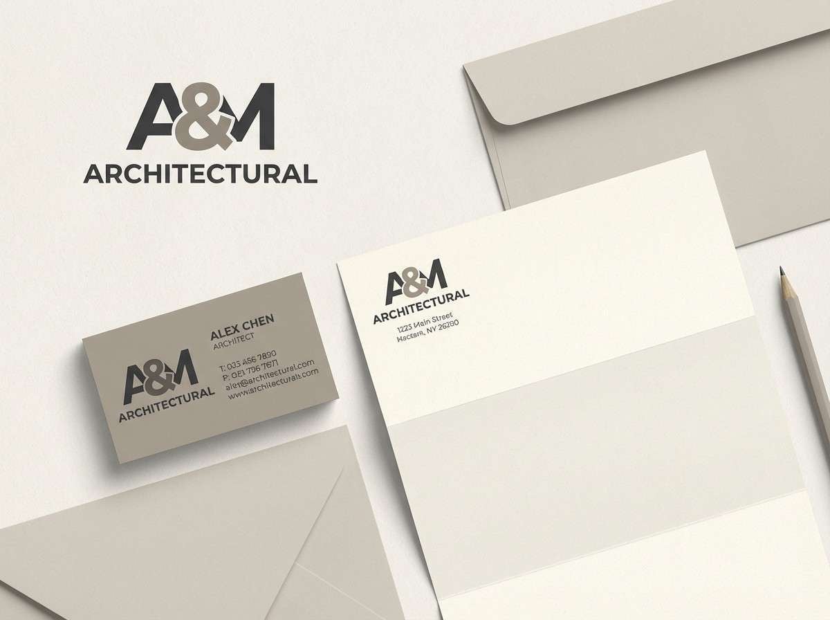 minimal brand stationery set