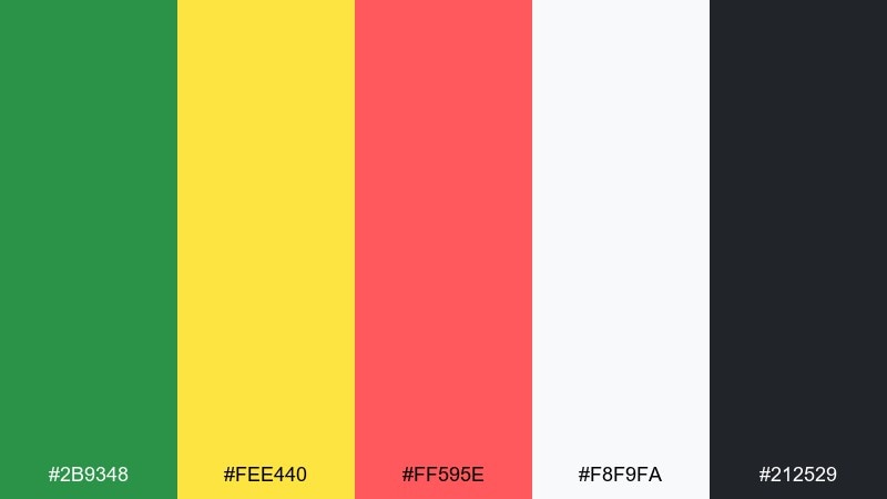 eco alert ux green yellow red color palette with hex codes