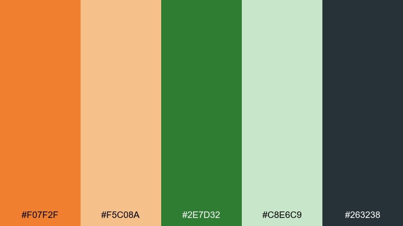 eco label color palette with hex codes