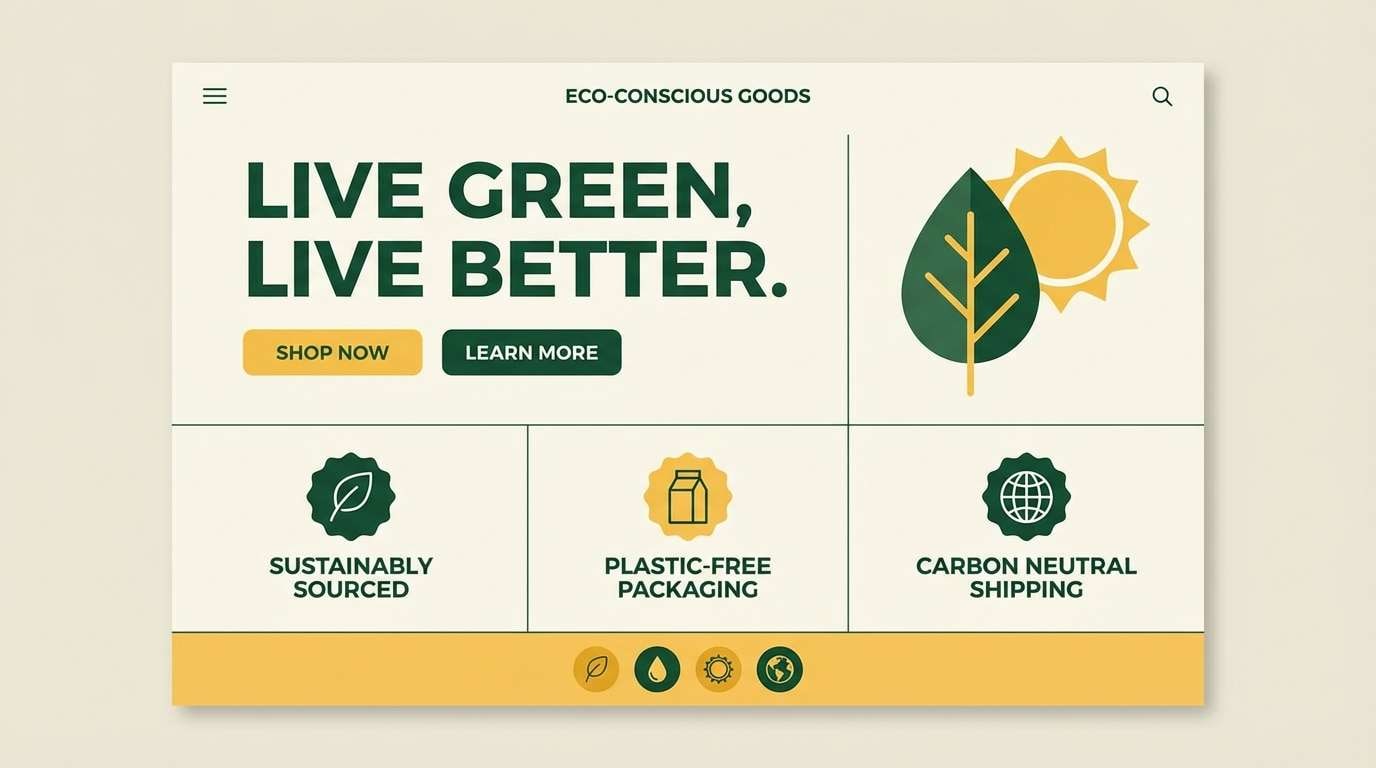 eco landing page mockup