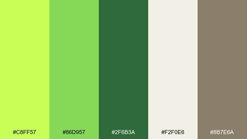 eco market lime color palette with hex codes
