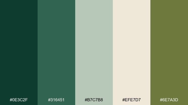 eco packaging bottle green color combination with hex codes