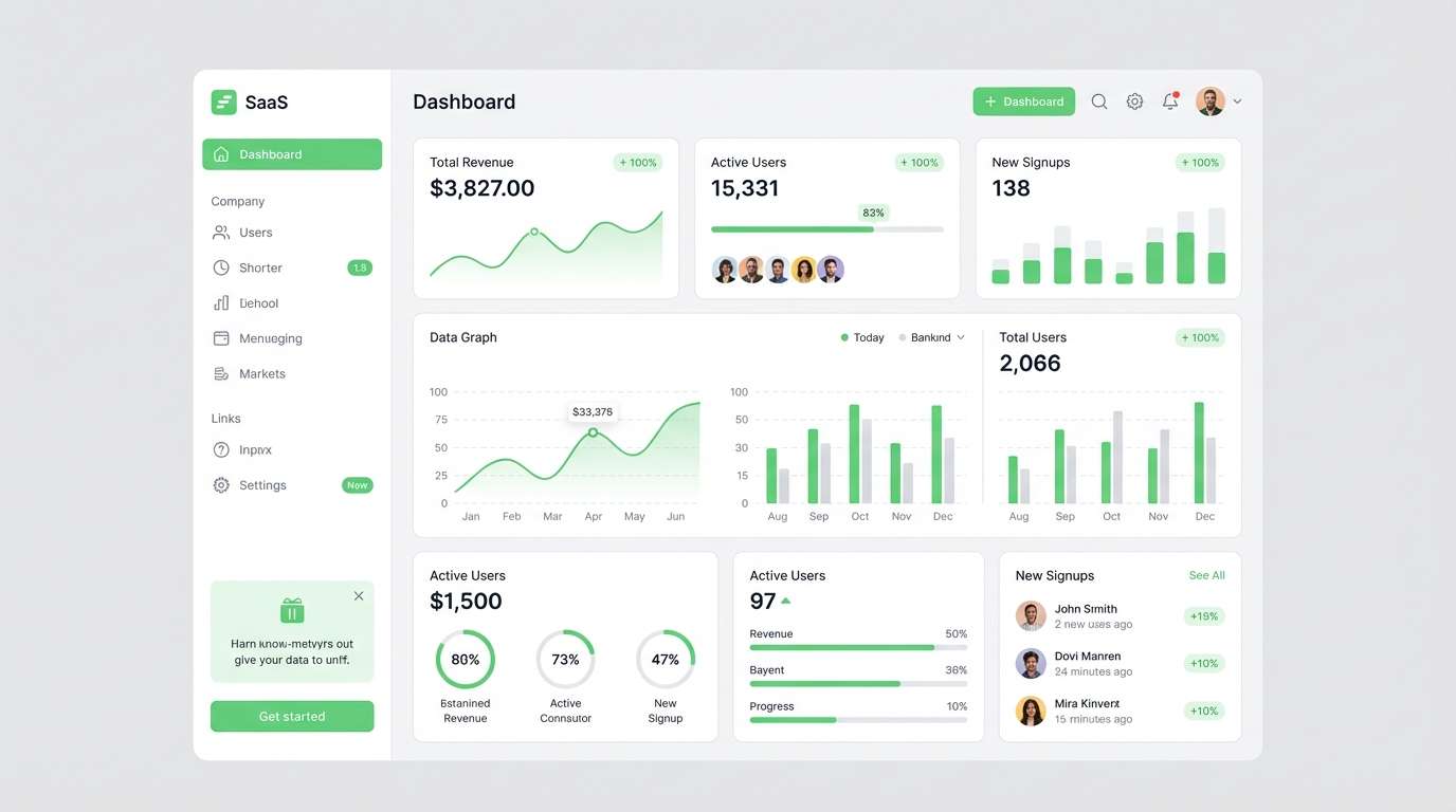 spring green dashboard ui