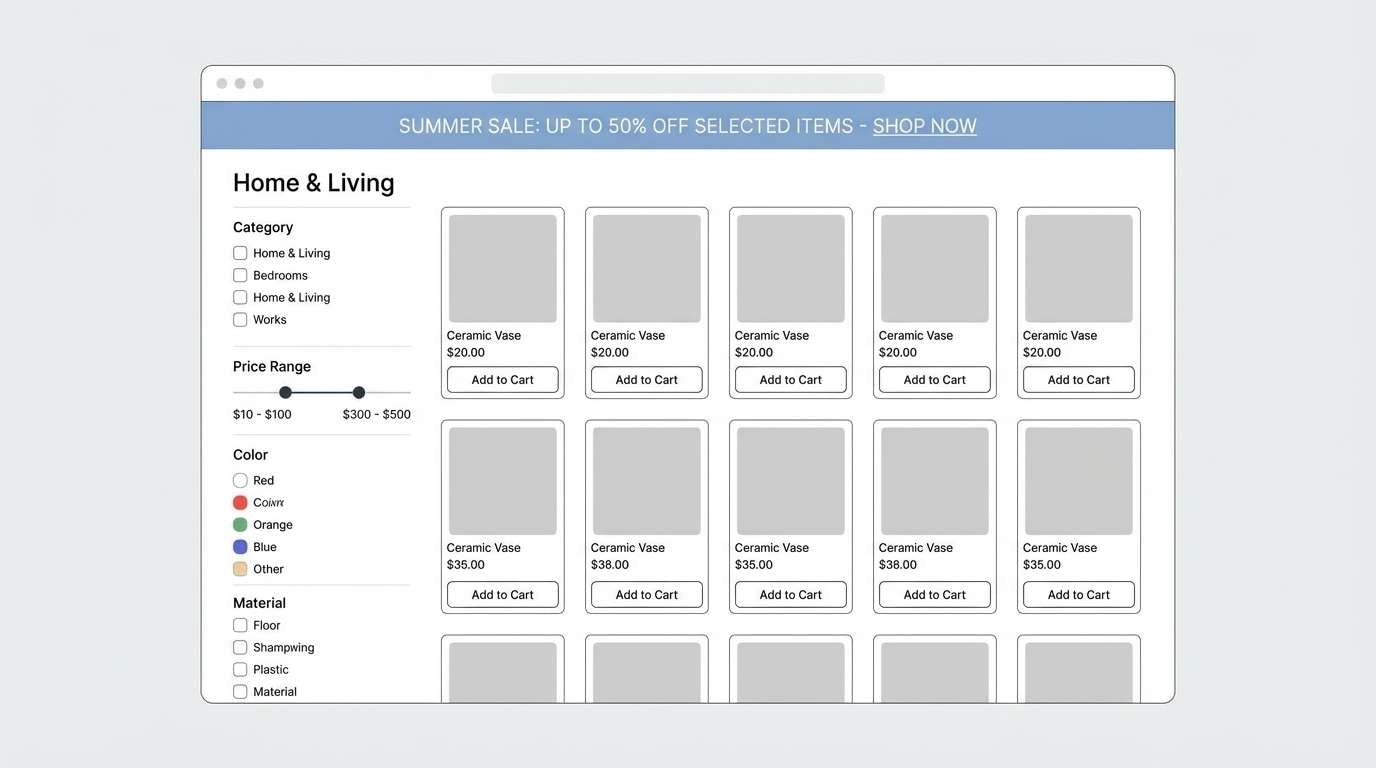 ecommerce category page