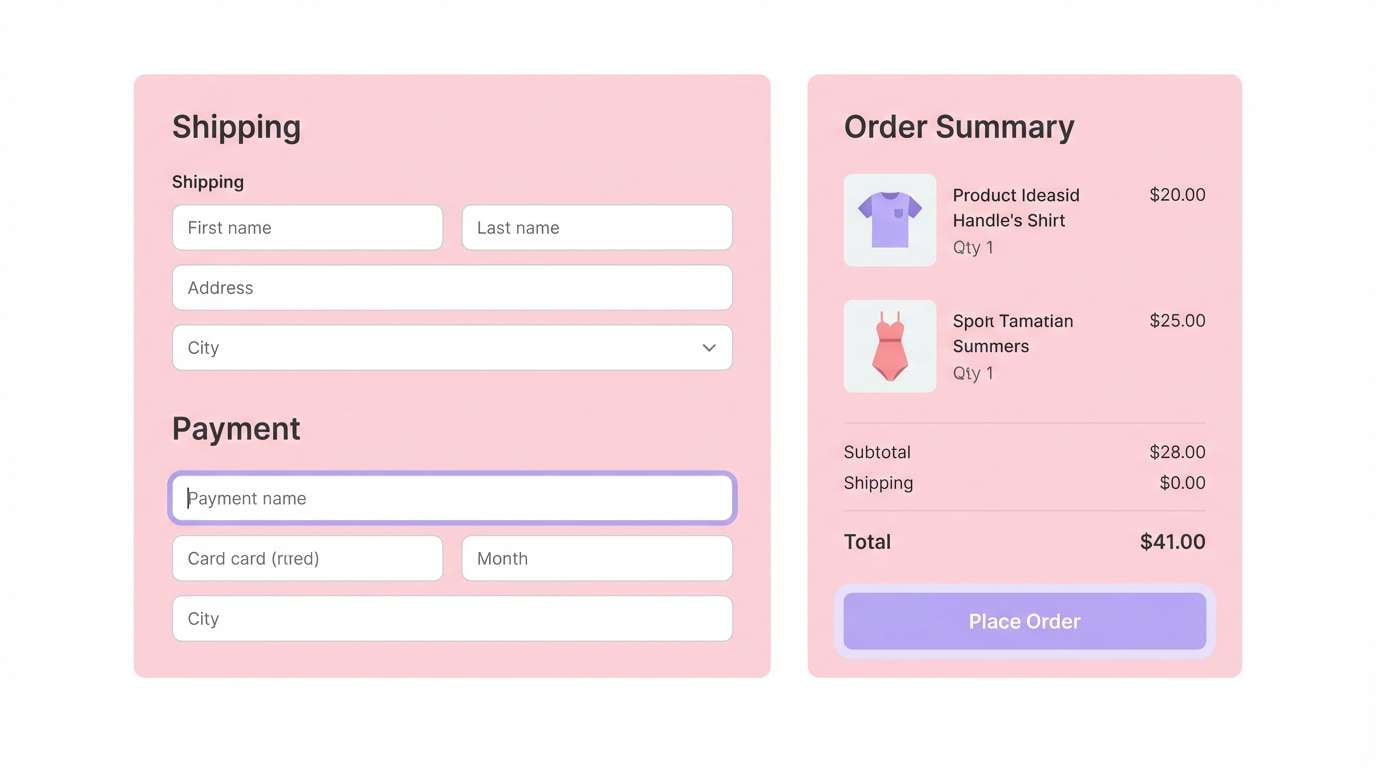 ecommerce checkout ui mockup