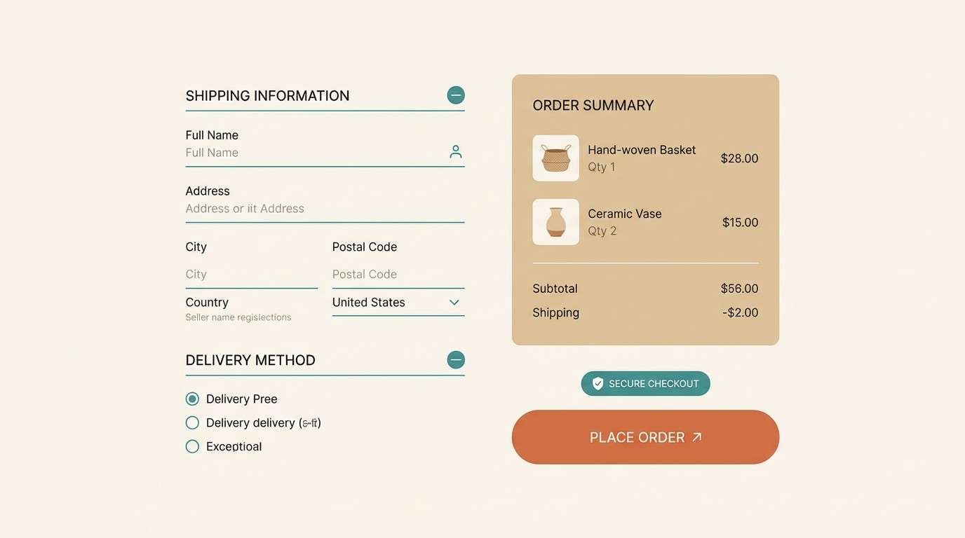home decor checkout ui