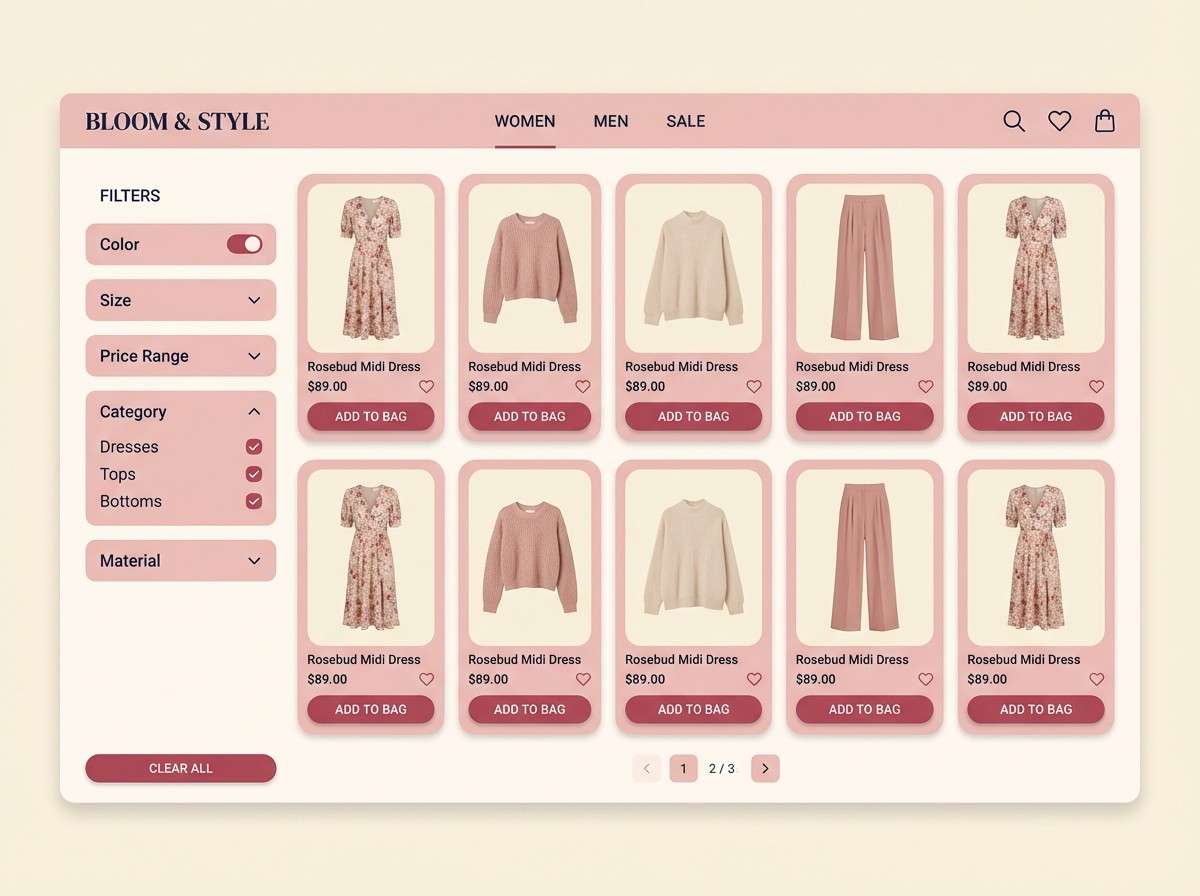 fashion product grid ui