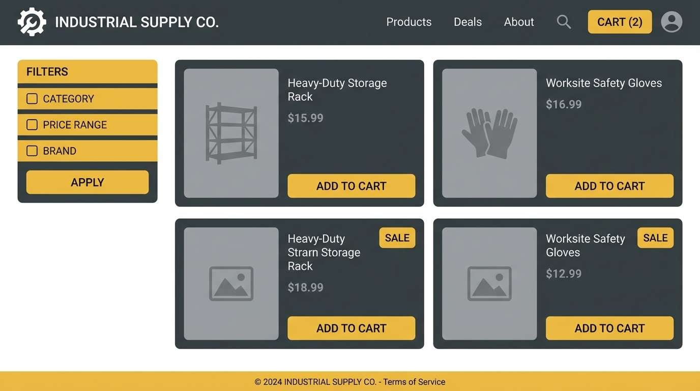 ecommerce homepage ui