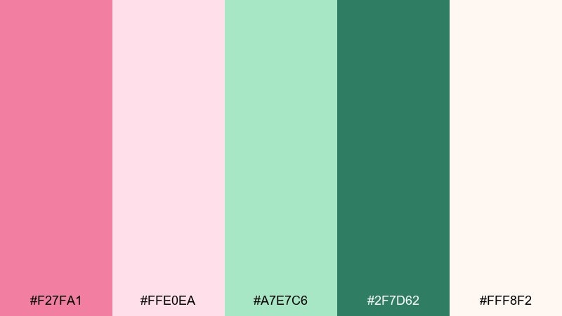 eden blush botanical color palette with hex codes