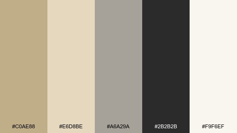 editorial beige khaki beige color palette with hex codes