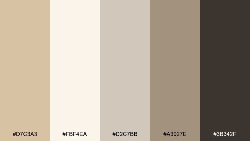 editorial beige spread beige sand color palette with hex codes