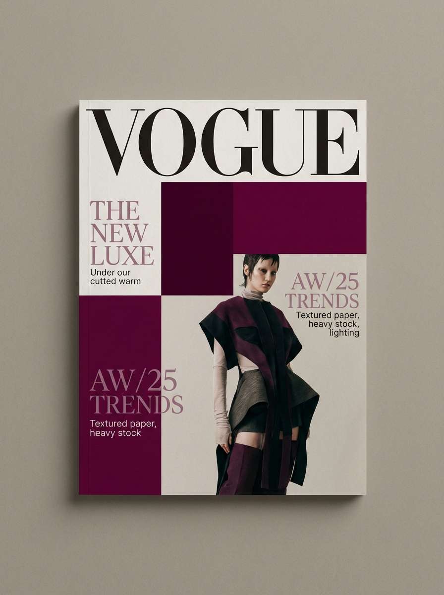 editorial cover layout mockup