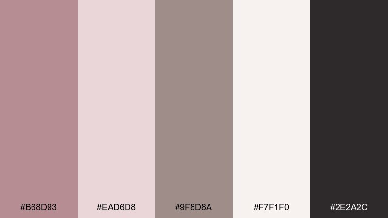 editorial dusty rose color palette with hex codes