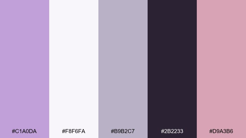editorial ink wisteria color palette with hex codes