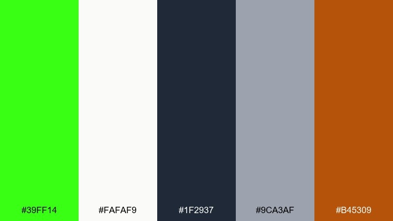 editorial lime accent color palette with hex codes