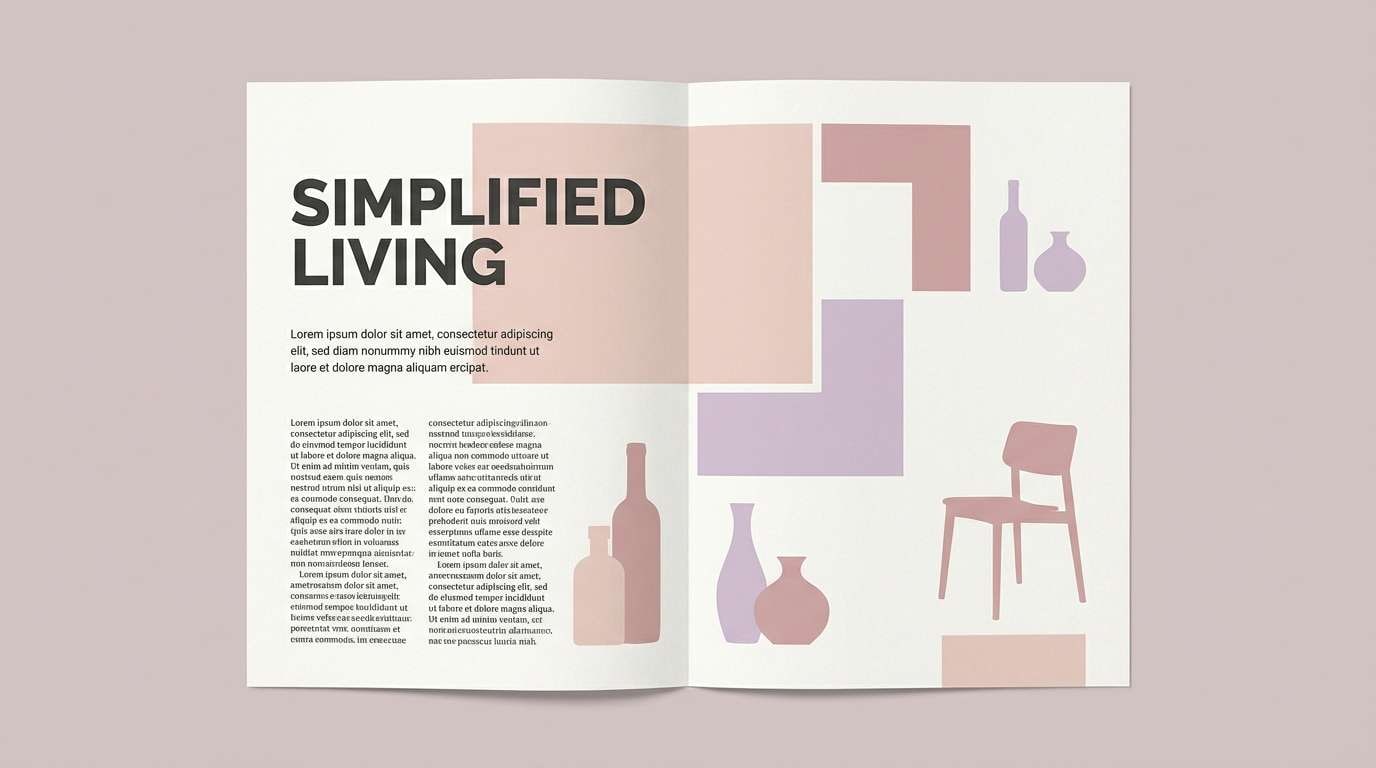 pink and lilac style editorial magazine layout