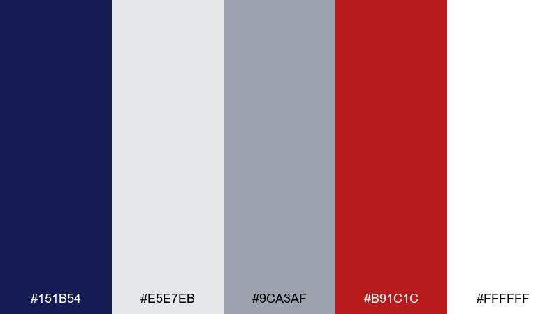 editorial navy ultramarine color palette with hex codes