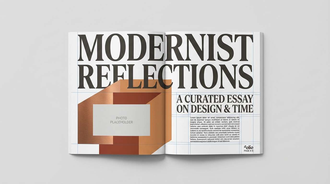 editorial spread in copper tones