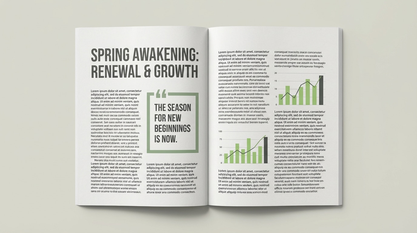 green accent editorial spread