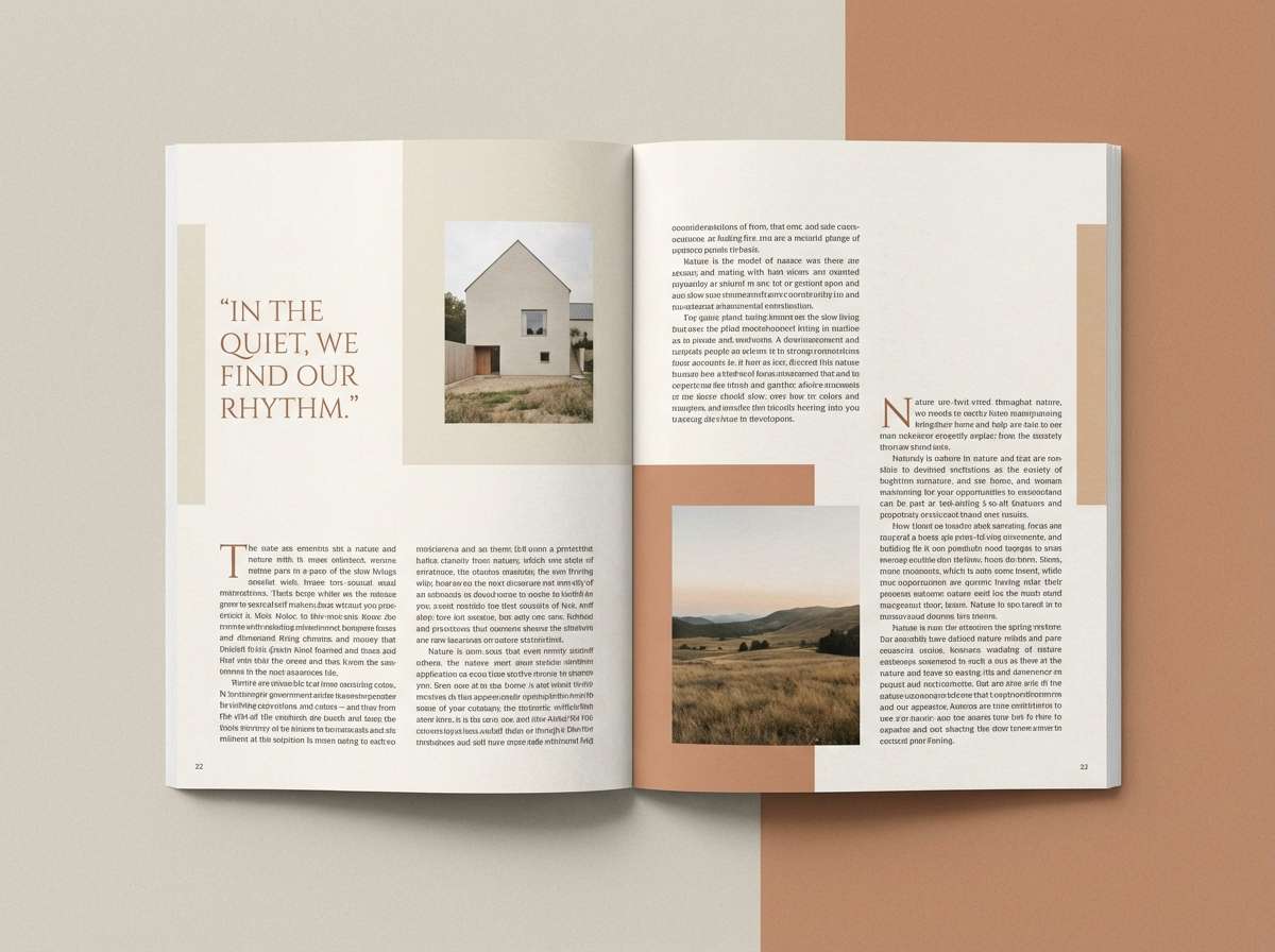 editorial spread warm neutrals