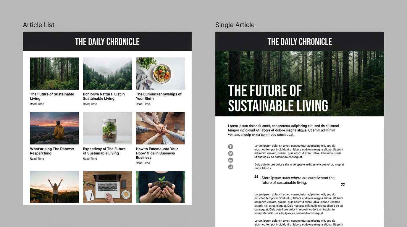 editorial website layout