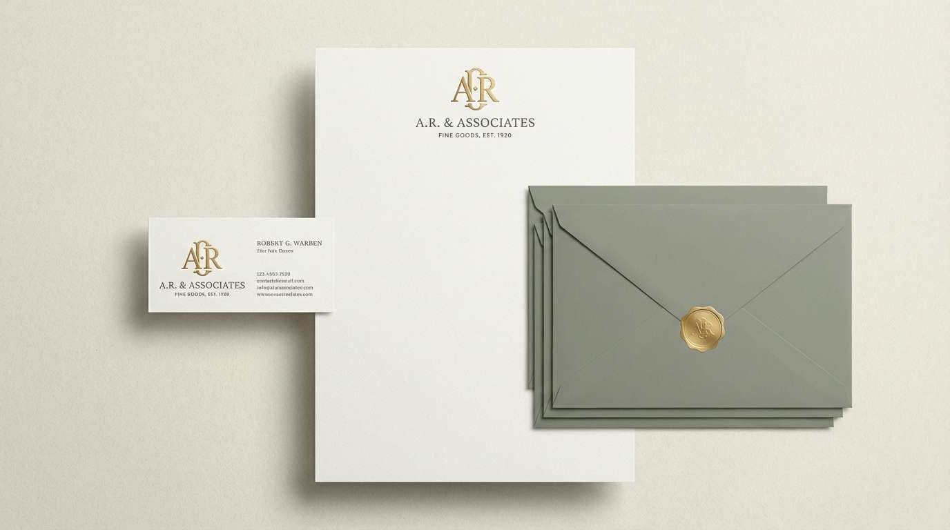 gilded brand stationery set