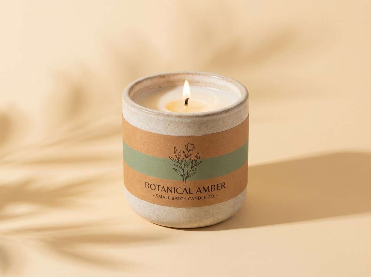 amber candle product ad