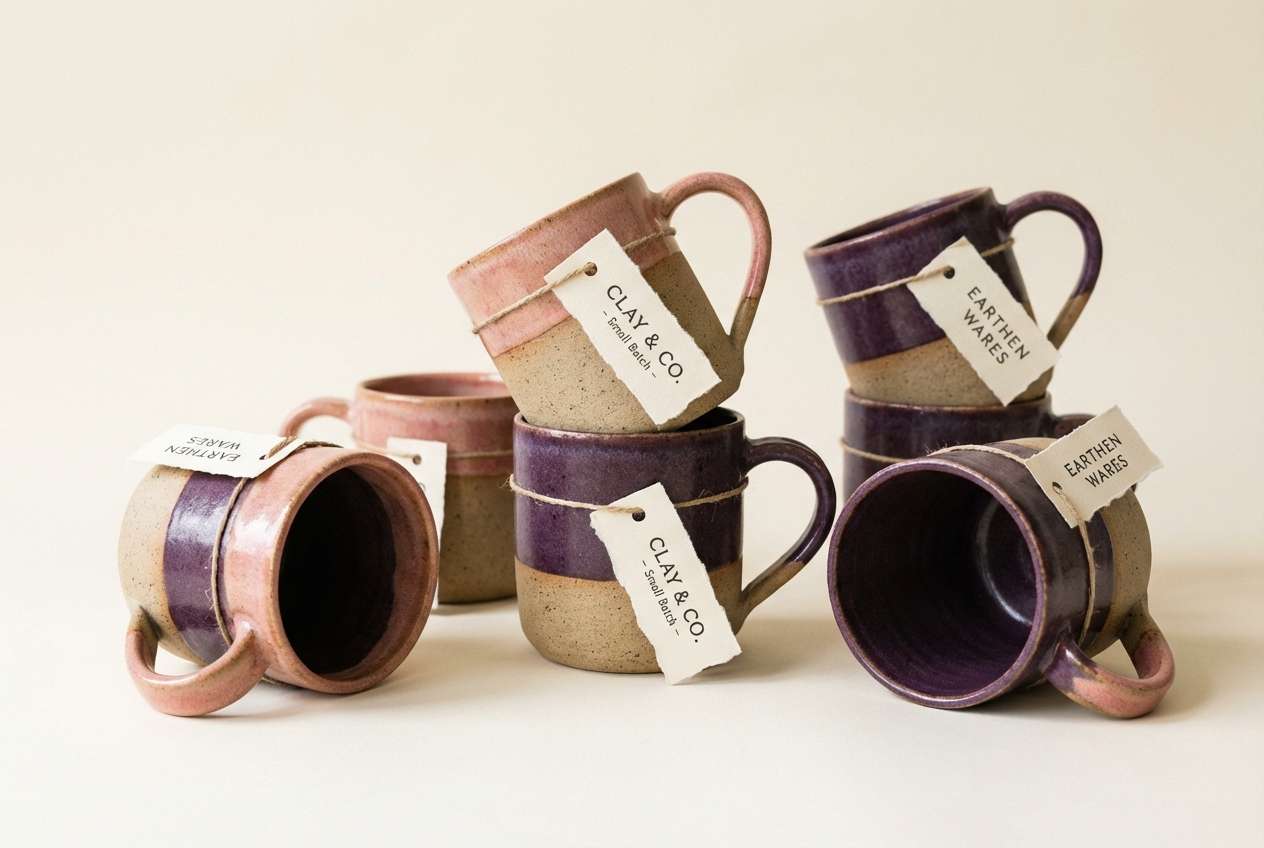 ceramic ad in clay tones