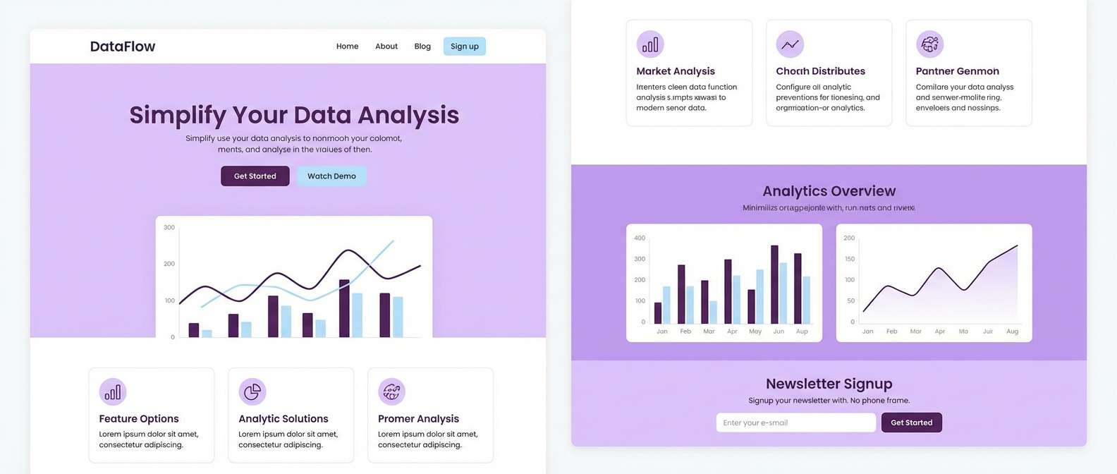 saas landing page ui