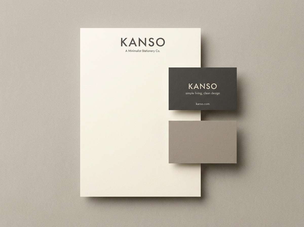 minimal stationery branding layout