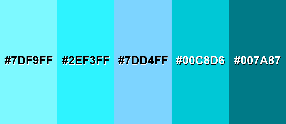 shades and variations of electric-blue-color