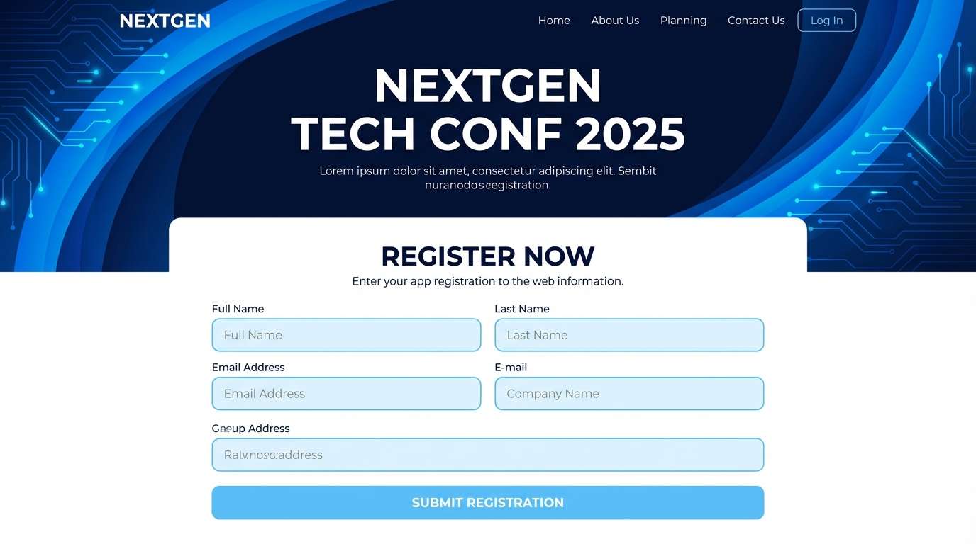 conference ui in layered blues