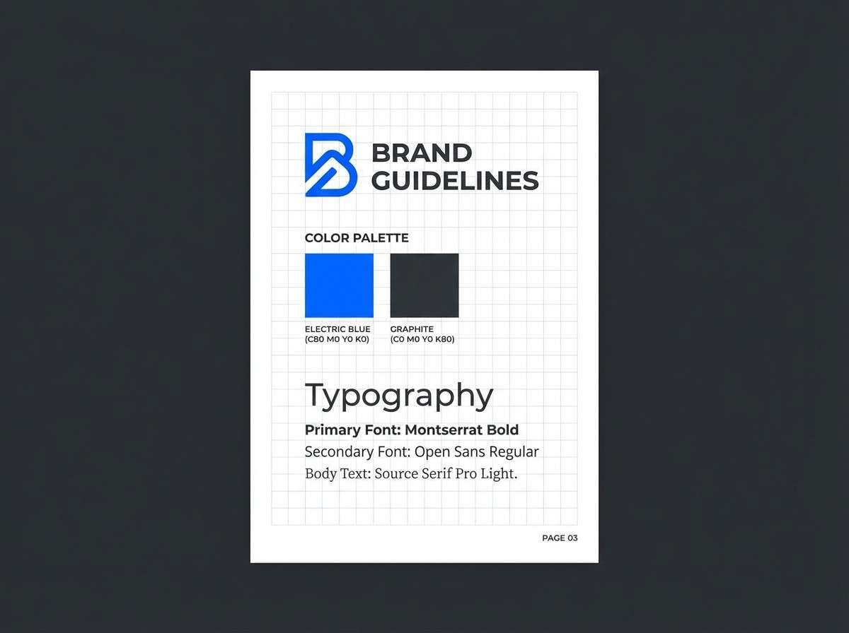 brand guideline page in blue