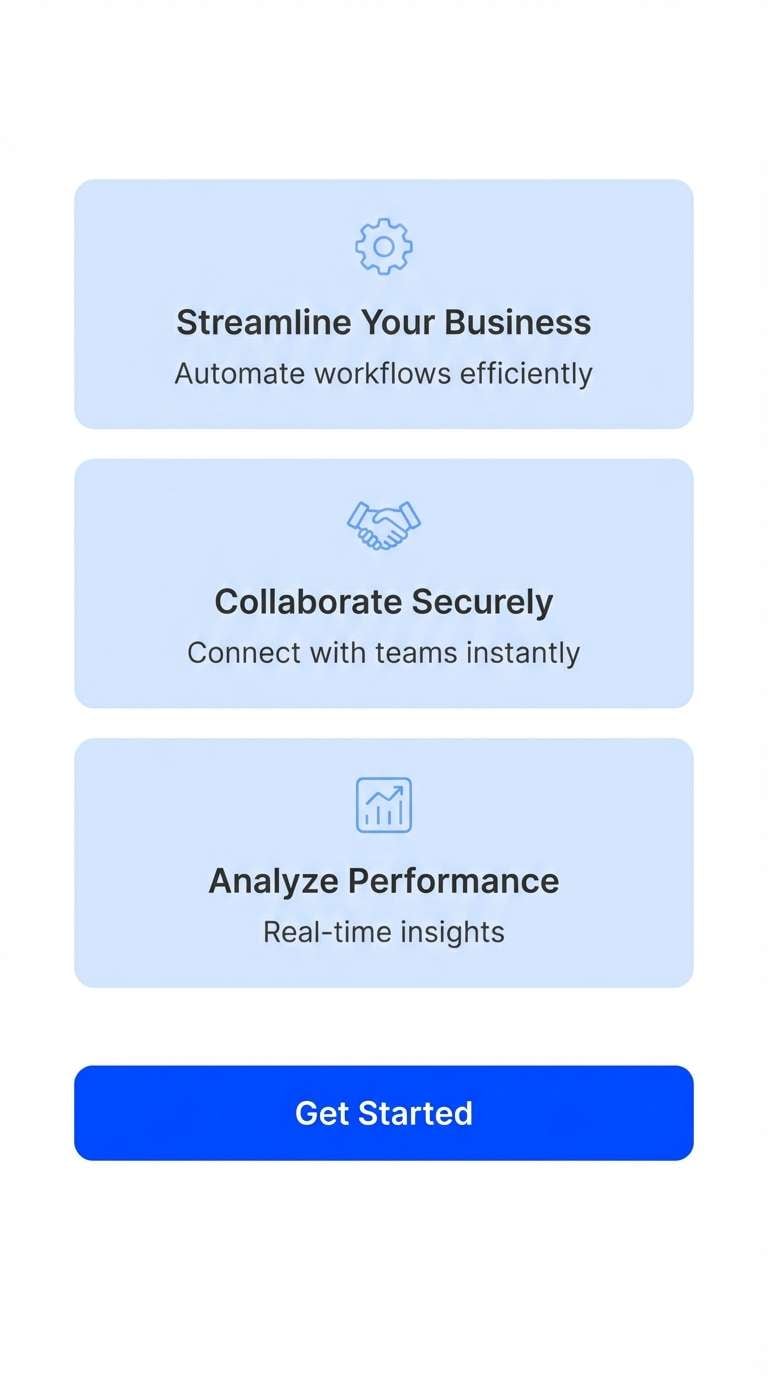 onboarding ui in soft blues