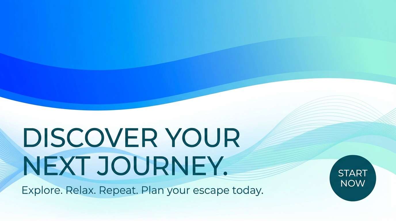 travel hero in ocean blues