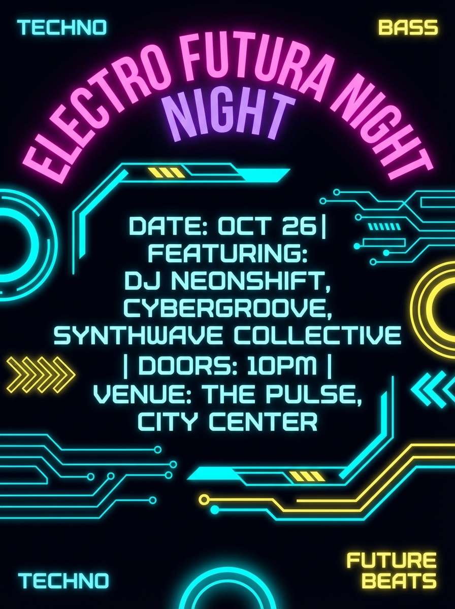 neon club event poster